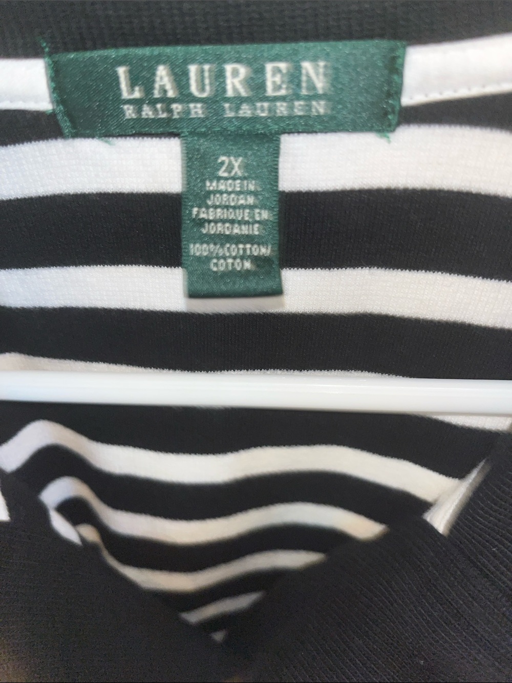 Lauren Ralph Lauren Black & White Striped Casual Button-Front Shirt - Picture 9 of 16